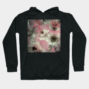 PINK GREY 80S CHINTZ FLORAL DESIGN DECO WATERCOLOUR ART POSTER Hoodie